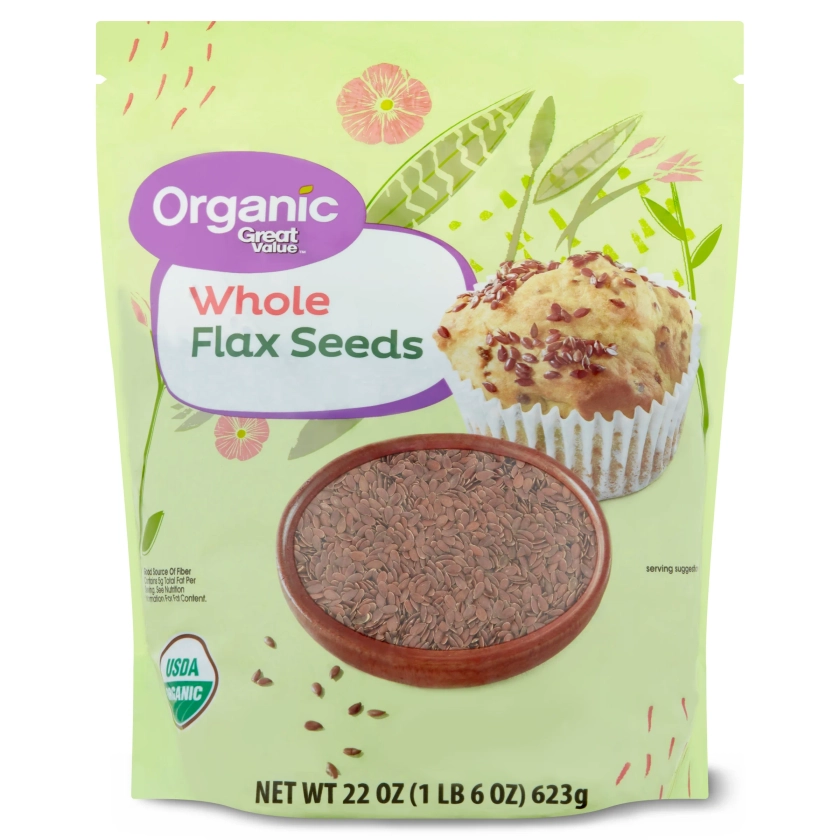 Great Value Organic Whole Flax Seed, 22 Oz - Walmart.com