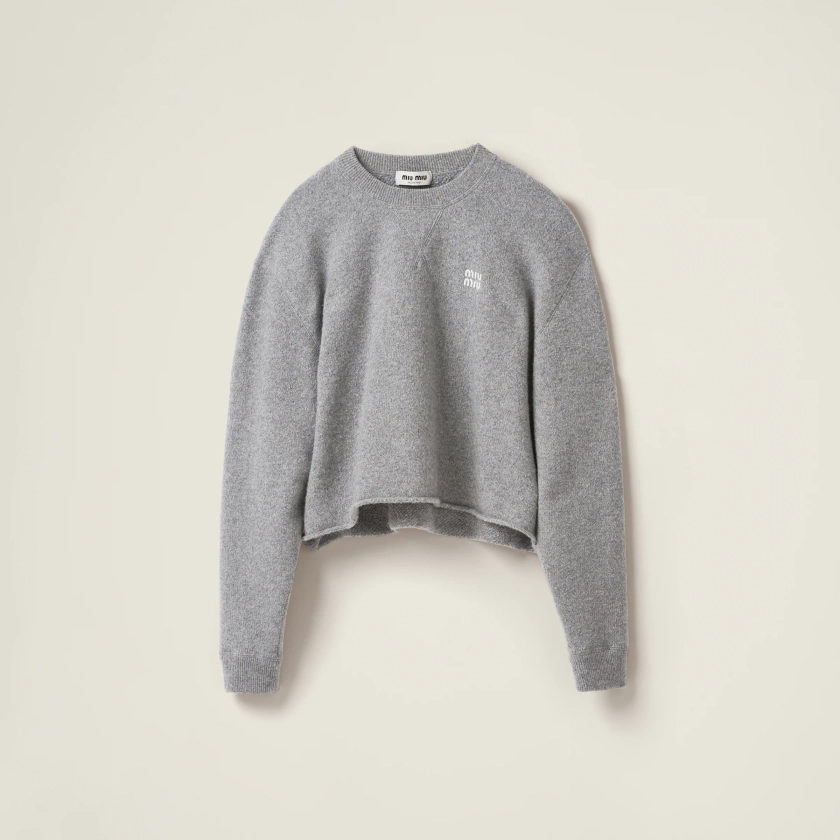 Grey Wool And Cashmere Sweater | Miu Miu