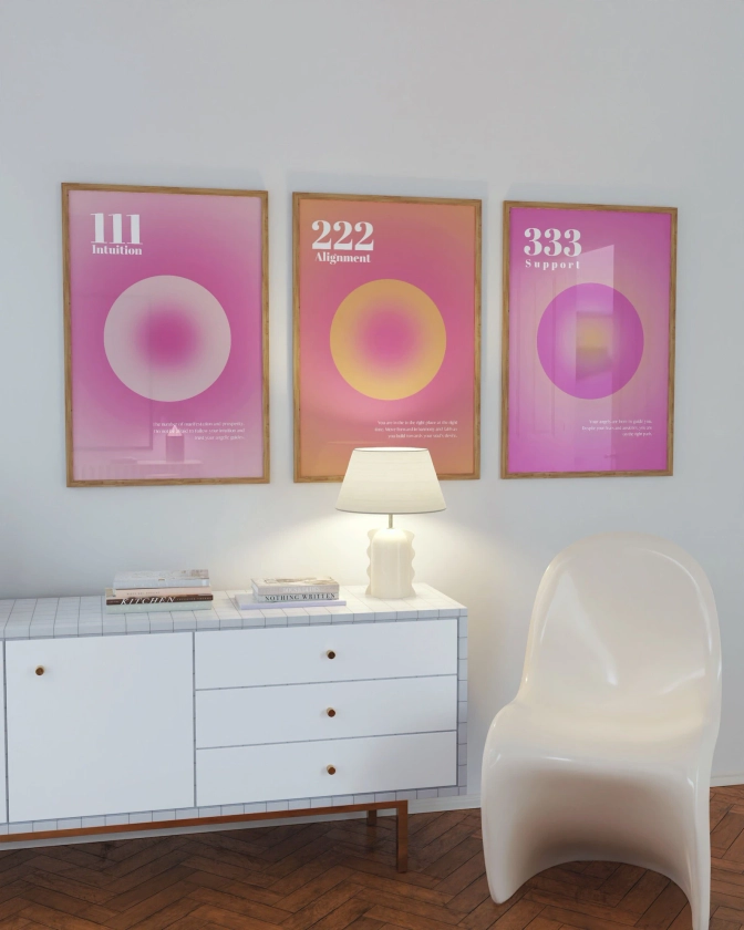Angel Number 111,222,333 Aura Posters - Etsy