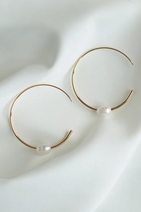 Charlize Gold Hoop Earring by Jenny Yoo | Shop Online Now