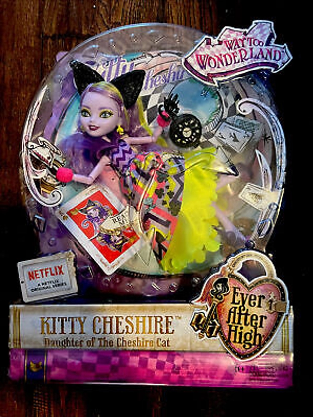 New Mattel Ever After High Way Too Wonderland Kitty Cheshire Doll NRFB