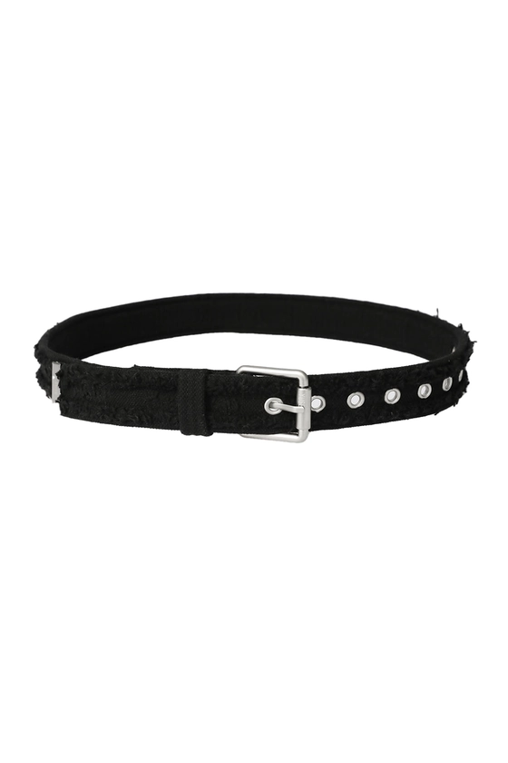 ROUGH CUTTING DENIM BELT - BLACK