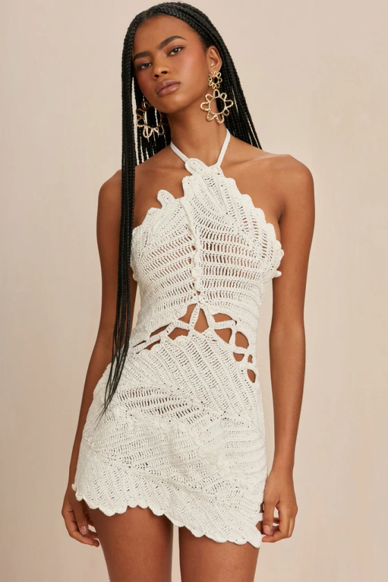 UNDINA CROCHET DRESS - OFF WHITE