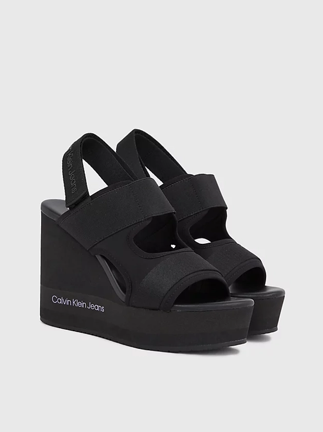 Recycled Lycra Platform Wedge Sandals Calvin Klein® | YW0YW01073BEH