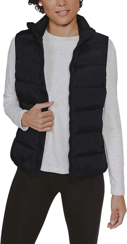 Womens Puffer Vest Lightweight Stand Collar Sleeveless Vest with Zipper Pockets Travel and Outdoor Puffy Vest Women