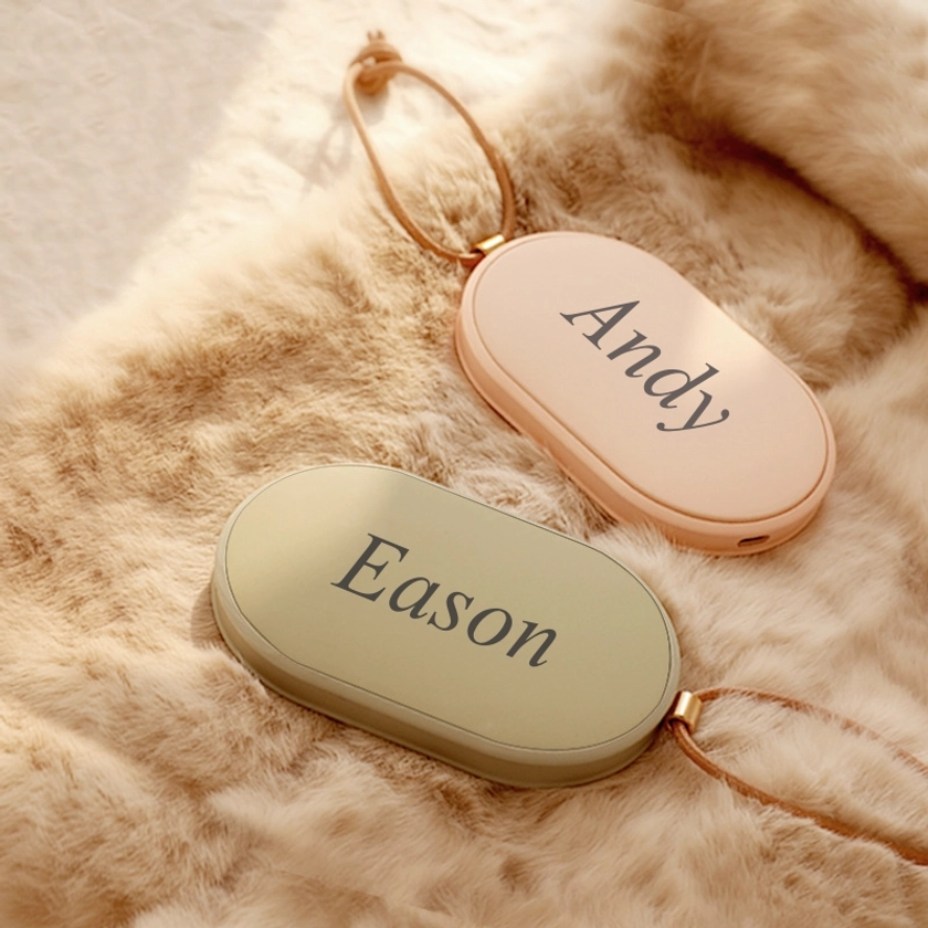 Customized name portable usb rechargeable hand warmer