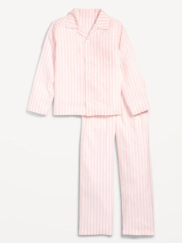 Gender-Neutral Poplin Striped Pajama Set for Kids