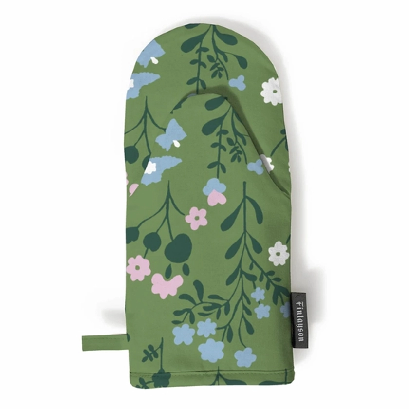 Finlayson Ulla Green / Blue / Pink Oven Mitt - Aprons, Oven Mitts, & Pot Holders