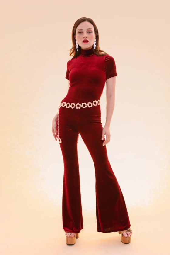 Jagger Jumpsuit in Maroon