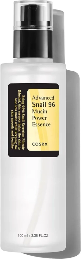 COSRX Essence avancée de puissance de mucine 96 d'escargot | Sécrétion d'escargot filtrée à 96% | Sérum réparateur | CPNP enregistré | sans cruauté envers les animaux, sans parabène, 100 ml