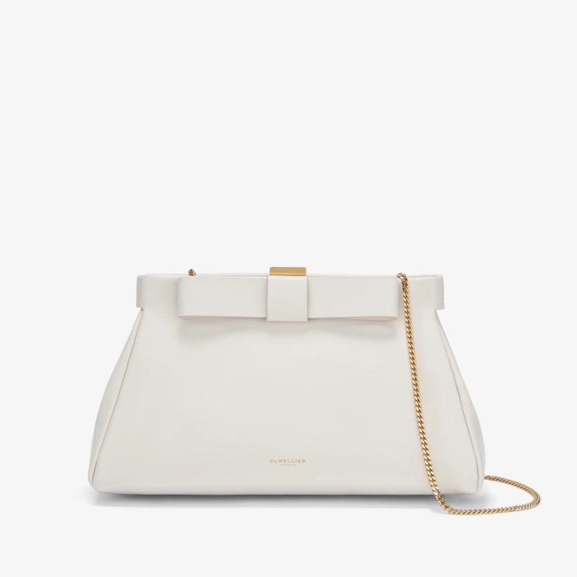 The Cannes | Pearl White Smooth With Bow | DeMellier