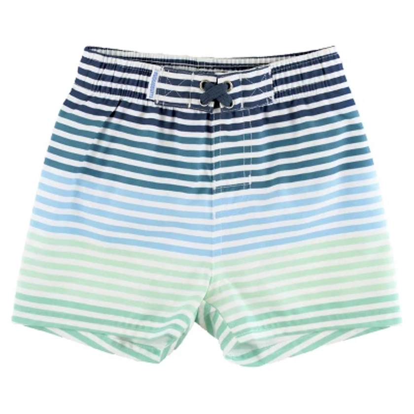 RuggedButts Boys Swim Trunks - Coastal Stripe, Size : 6-12 Months