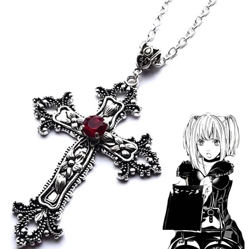 Y2K Punk Crystal Cross Pendant Necklace For Women Men Gothic Clavicle Chain Choker Necklaces Aesthetic Jewelry Bijoux Party Gift