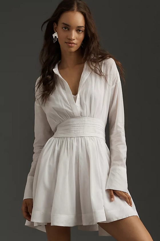 Maeve Long-Sleeve Mini Shirt Dress