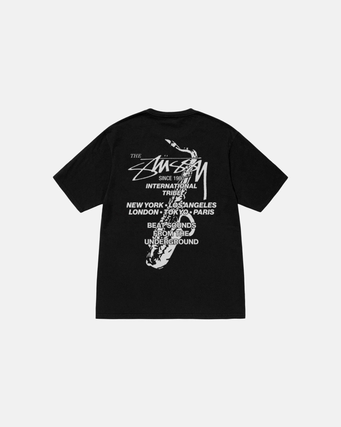 Beat Sounds Tee Pigment Dyed in black – Stüssy UK