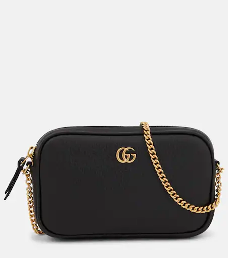 GG Marmont Mini leather shoulder bag in black - Gucci | Mytheresa
