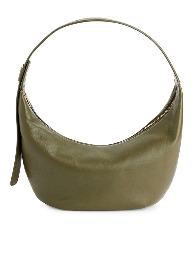 Mid Size Curved Shoulder Bag - Khaki Green - ARKET WW