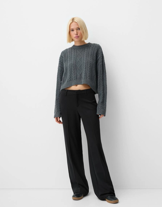 Pantalon jambe large coupe tailleur