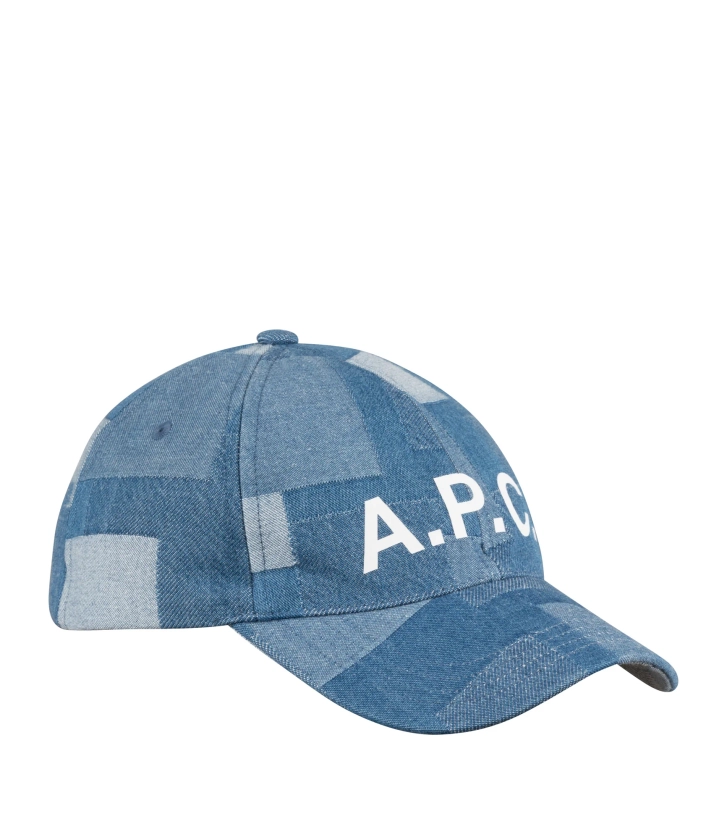 Charlie baseball cap | Stonewashed indigo denim with a patchwork effect | A.P.C. Accessories