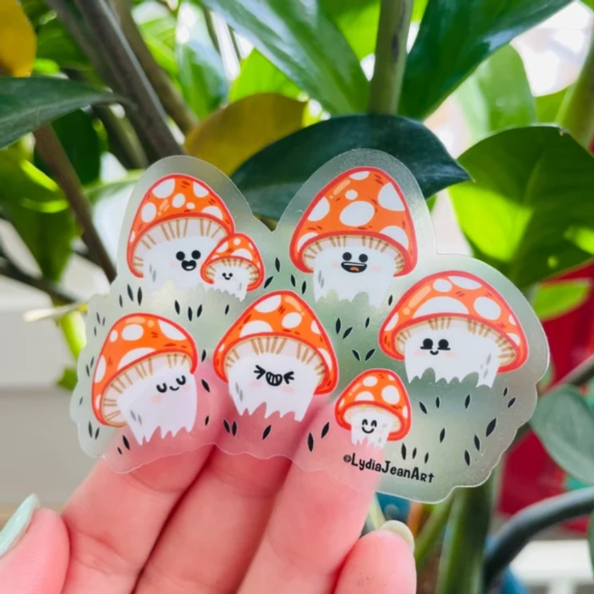 Toadstool mushroom vinyl sticker | Mushroom Sticker | Cute Sticker | Laptop sticker | Transparent Sticker