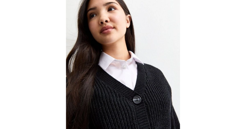 Girls Chenille Knit Button Up Cardigan | New Look
