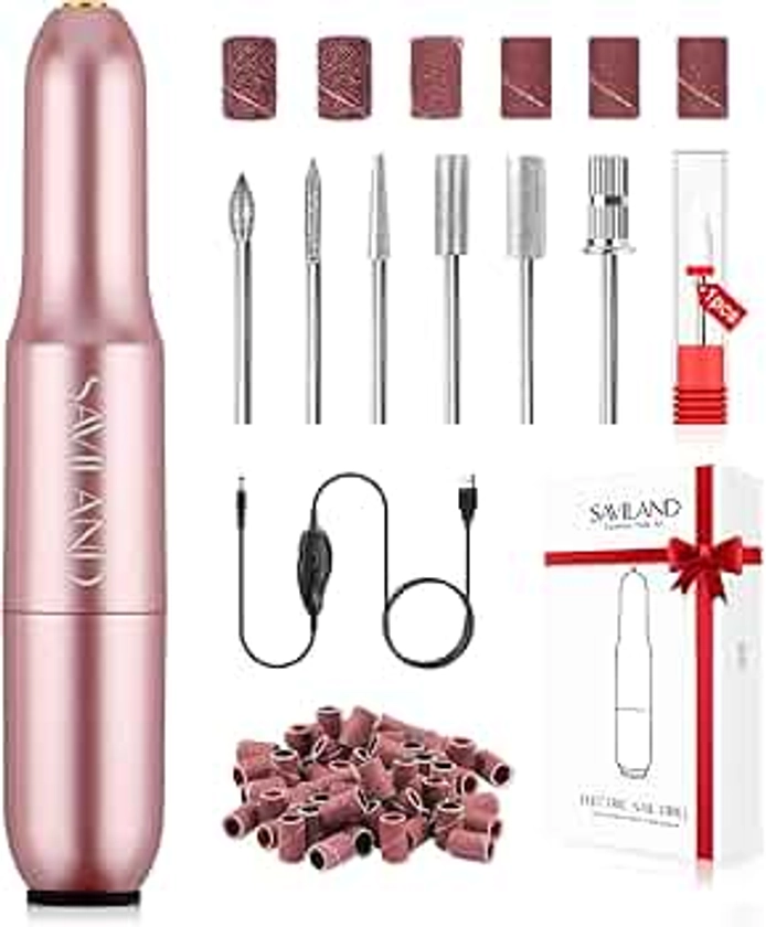 SAVILAND Electric Nail Drill - Electric Nail File Efile Nail Drill Professional Manicure with 6PCS Nail Drill Bits