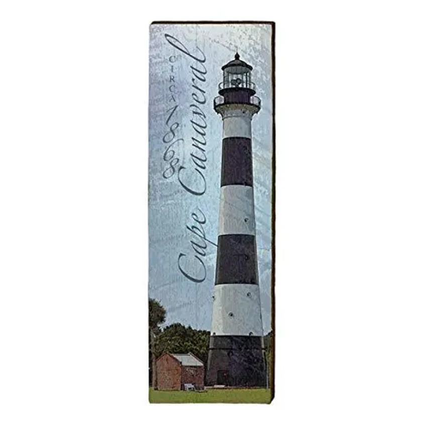 Cape Canaveral Lighthouse, Florida Wooden Sign | Wall Art Print on Real Wood