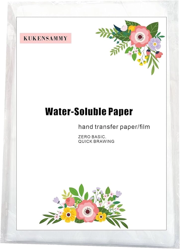 Water-Soluble Paper for Embroidery 100 Sheets Dissolves Quickly in Water Disappearing Biodegradable Wash Away for Sewing Crafts Drawing Tracing Patterns, Size 20 x 30 cm : Amazon.co.uk: Home & Kitchen