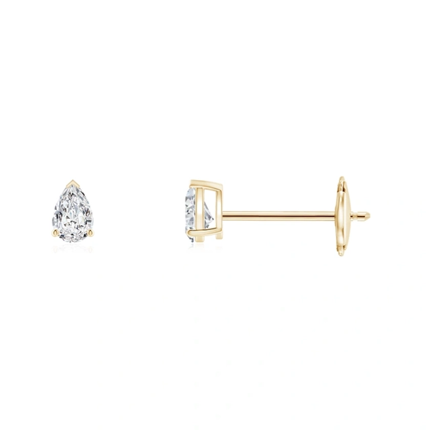 Pear-Shaped Diamond Solitaire Stud Earrings