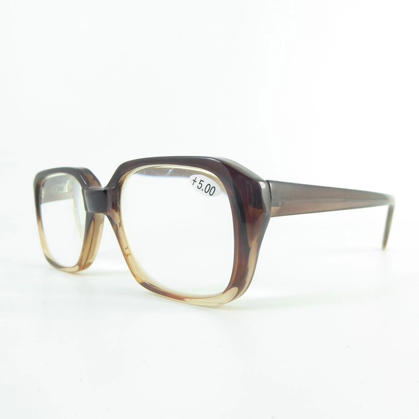 Vintage Louis Stone 7009 Brown Square Men Full Rim TJ1224 Glasses Frames Eyewear