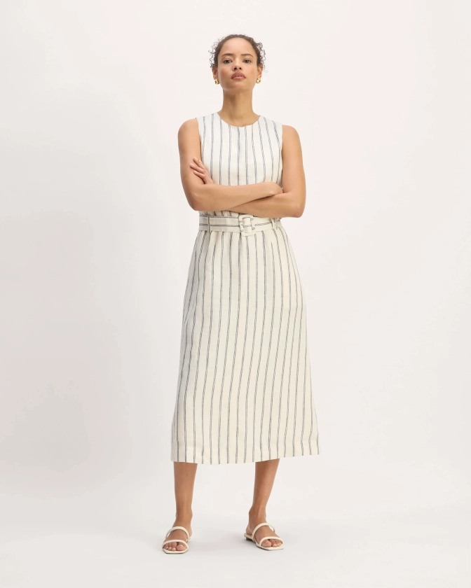 The Linen Belted Midi Dress