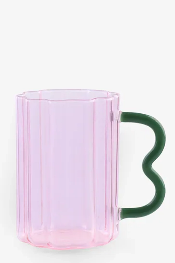 Buy Pink Glass Wiggle Handle Mug from the Next UK online shop