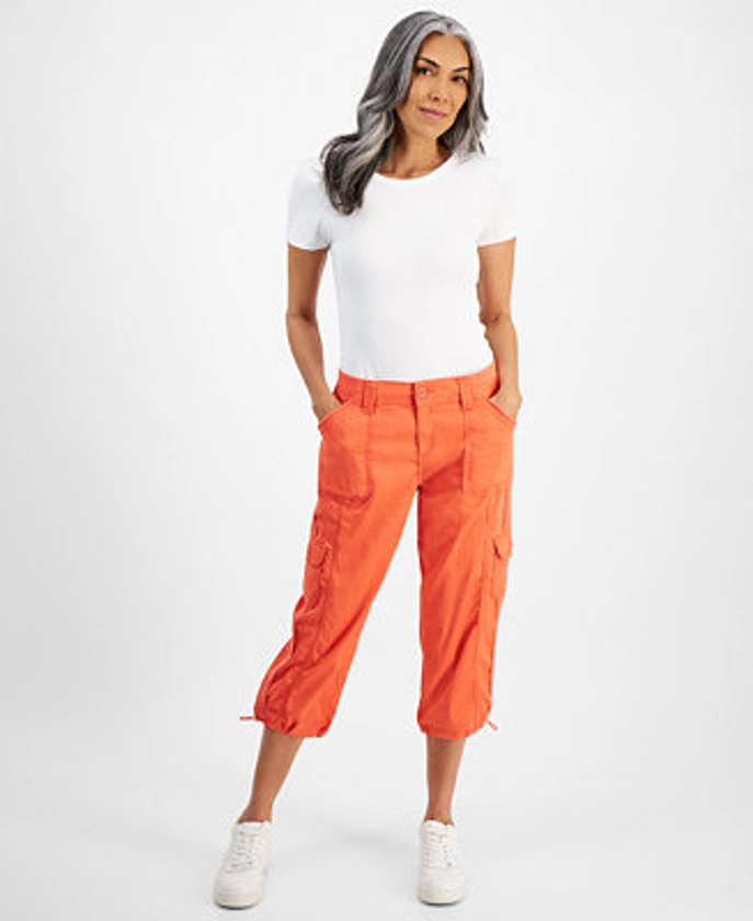 Style & Co Petite Mid Rise Bungee-Hem Capri Pants, Created for Macy's - Macy's