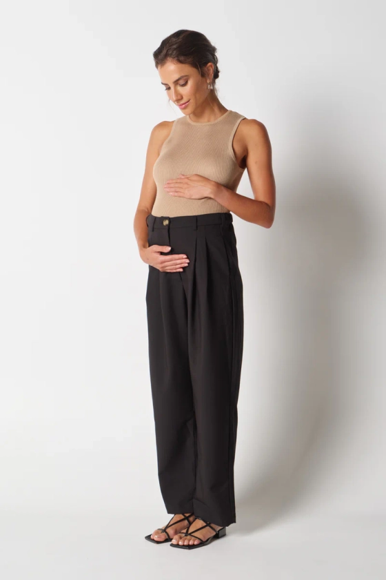 Black Adjustable Maternity Pants