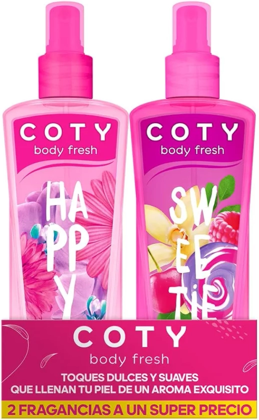 Coty Body Fresh, Kit de 2 fragancias, Happy y Sweetie | 236 ml c/una