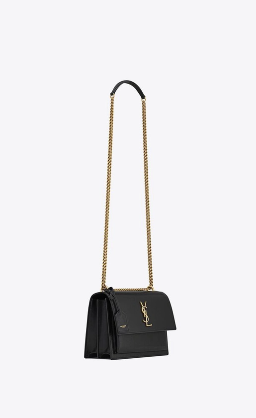 SUNSET MEDIUM CHAIN BAG IN COATED BARK LEATHER | Saint Laurent | YSL.com