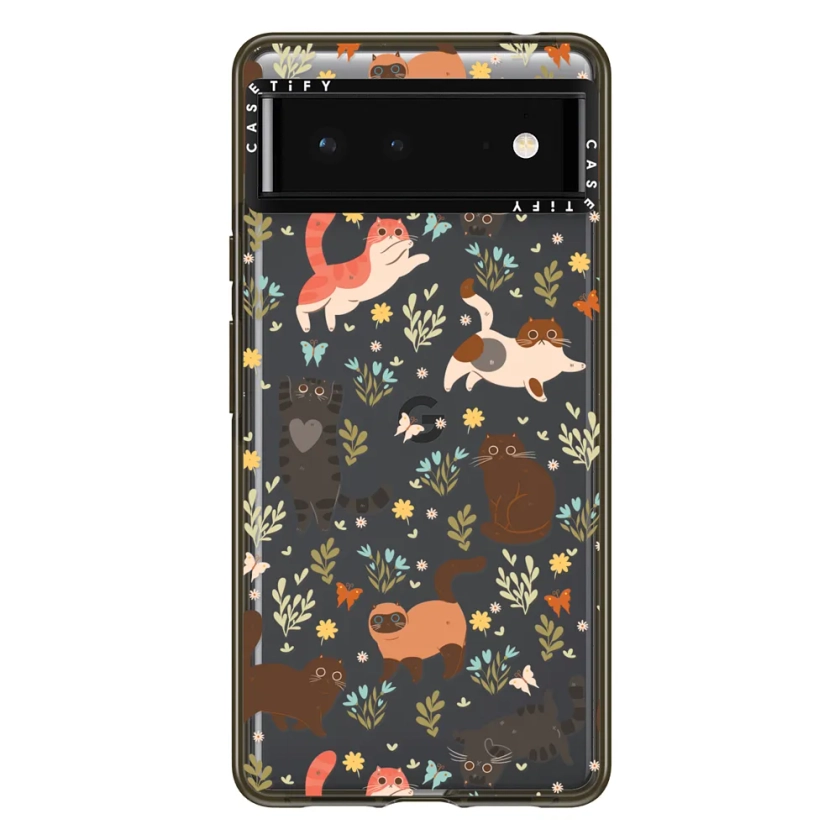 Impact Pixel 6 Case - Playful Cats in the Garden