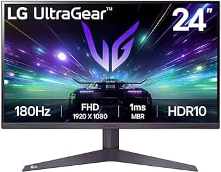LG 24GS50F-B 24-inch FHD (1920 x 1080) UltraGear Gaming monitor with 180Hz, 1ms MBR, HDR10, AMD FreeSync, HDMI, DisplayPort, 3-Side Virtually Borderless Design, Black