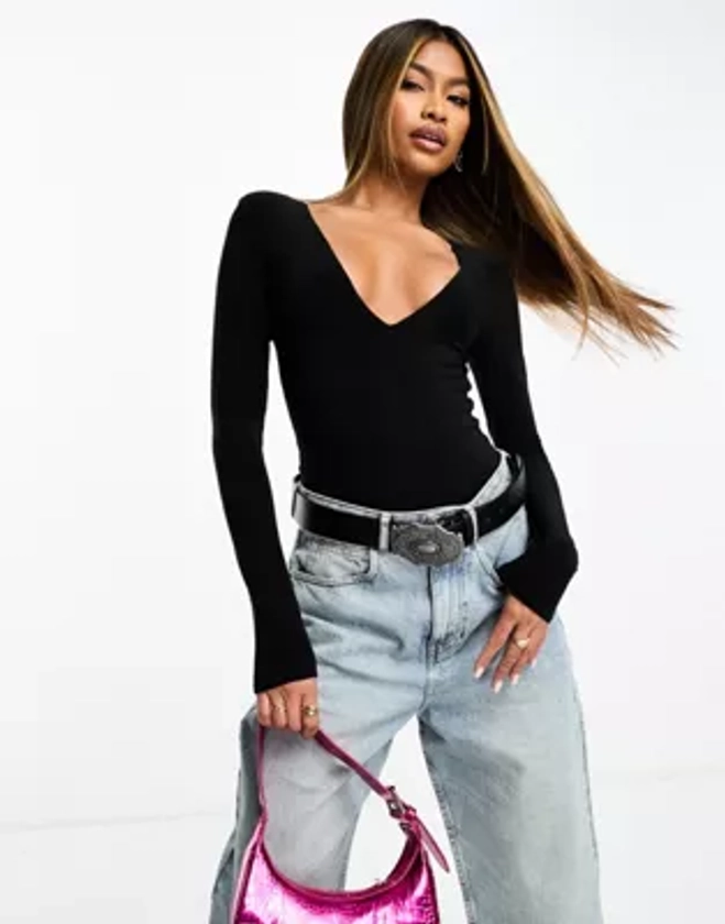 ASOS DESIGN - Body double épaisseur à épaulettes - Noir | ASOS