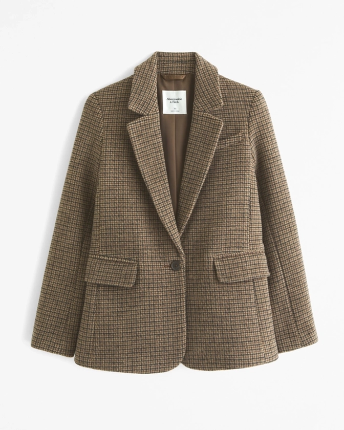 Women's Wool-Blend Blazer | Women's Coats & Jackets | Abercrombie.com