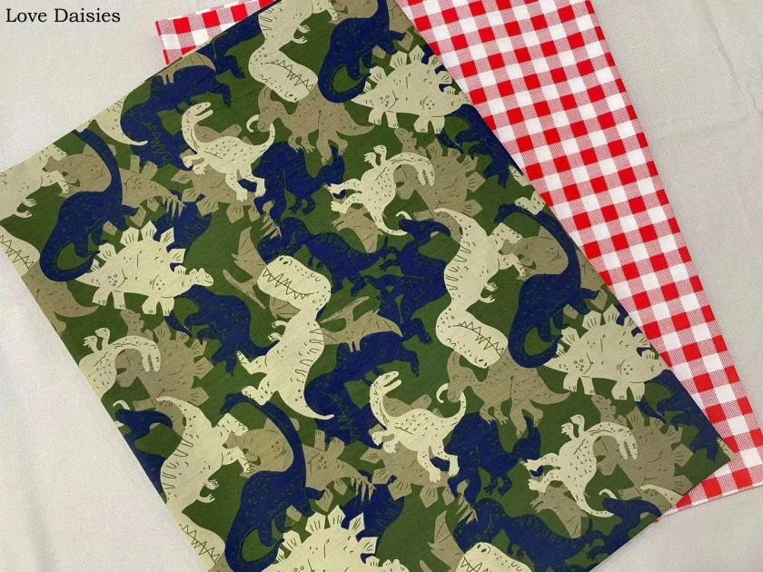 Chapeau de père noël dans un Camp, animaux, œufs de couleur, dinosaure de Camouflage, tissu en sergé 100% coton pour Patchwork d'été, vêtements, drap de couette - AliExpress