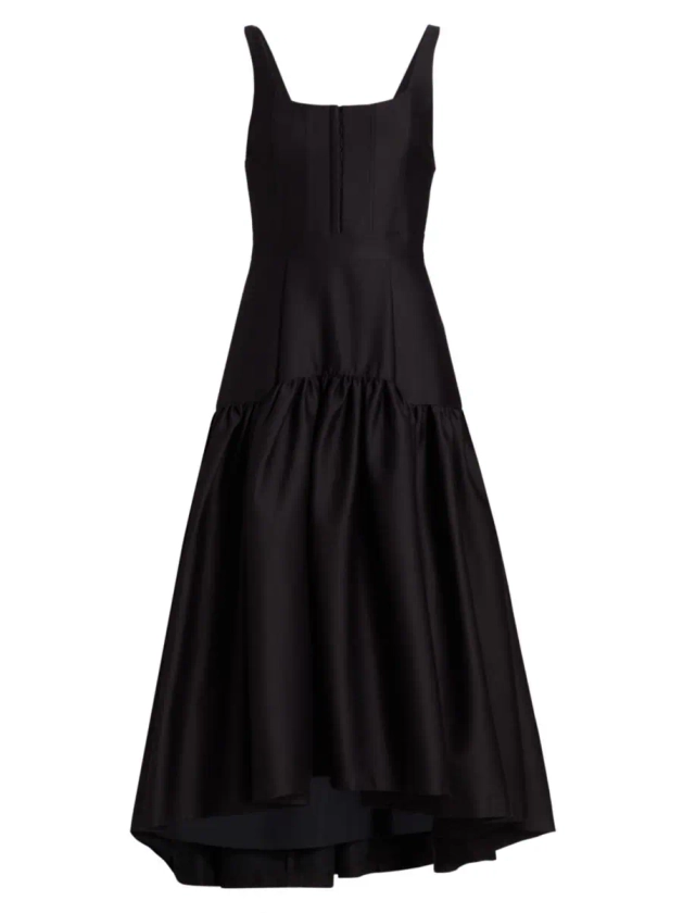 Shop Alice + Olivia Diana Asymmetric Cotton-Blend Midi-Dress | Saks Fifth Avenue