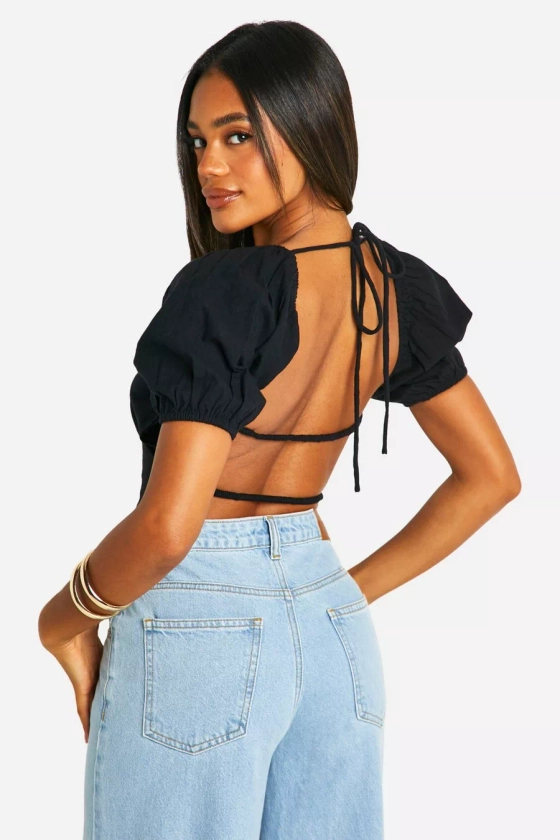 Milkmaid Back Tie Detail Top