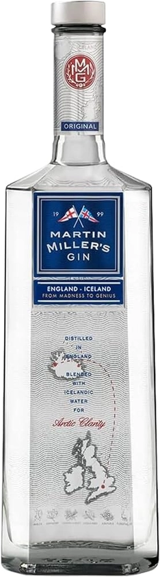 Martin Miller's Gin, Original Gin - Super Premium Gin, Icelandic water, Distilled in England - 40 percent ABV 70cl Bottle (0.7L)