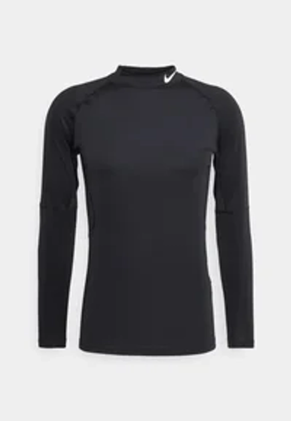 Nike Performance TIGHT MOCK - T-shirt à manches longues - black/white/noir - ZALANDO.FR