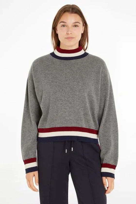 Buy Tommy Hilfiger Grey Wool Blend Jumper With Cashmere from Next Ireland