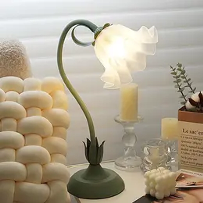 Flower Design Table Lamp, Plug and Play Modern LED Desk Lamp, Flexible Dimmable Desk Light For Home Office Bedroom Study Room, Indoor Lighting