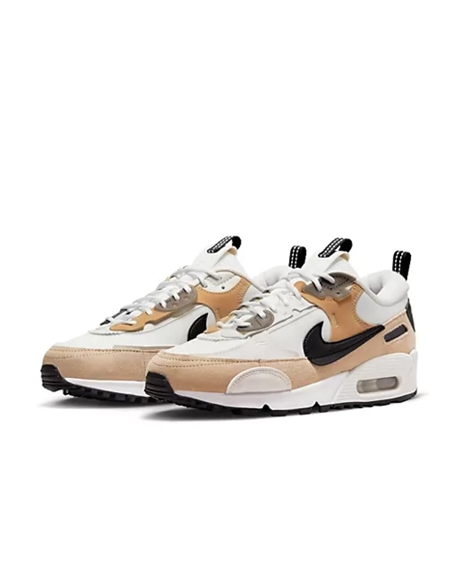 Nike Air Max 90 Futura sneakers in white and sand | ASOS