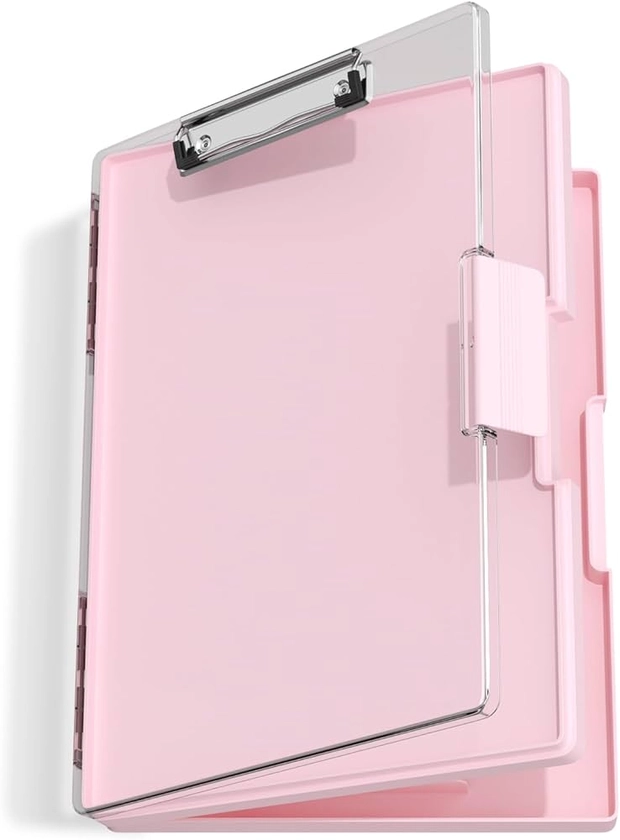 Hnogri Clipboard with Storage, Folder Nursing Clipboards Side Opening, Heavy Duty Clipboard with Dual Compartment Storage Box, Smooth Writing for Work, Office Supplies, School Supplies(Pink) : Amazon.co.uk: Stationery & Office Supplies