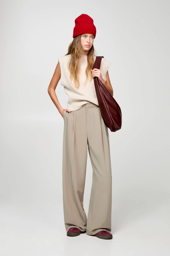 Pantalon habillé taille mi-haute - pull&bear